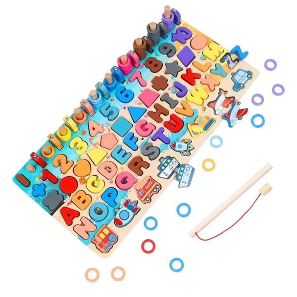 7 in1 wooden kids Alphabet Montessori board