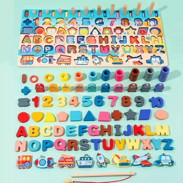 7 in1 wooden kids Alphabet Montessori board