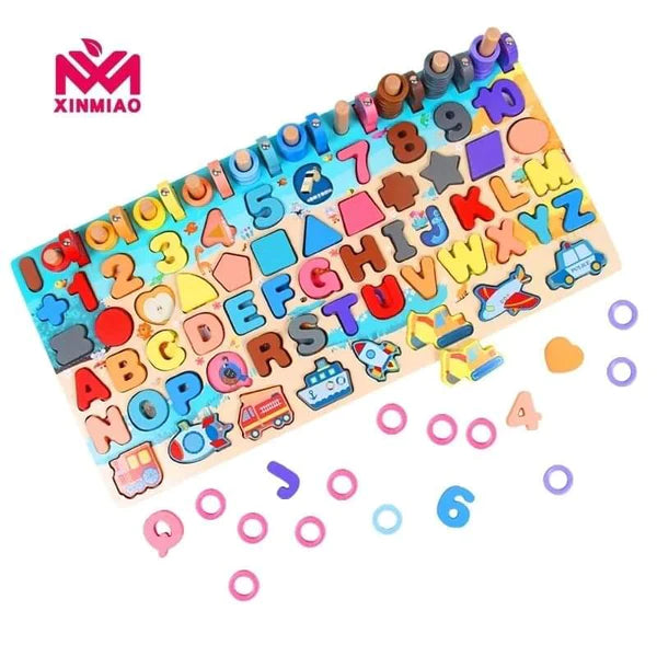 7 in1 wooden kids Alphabet Montessori board