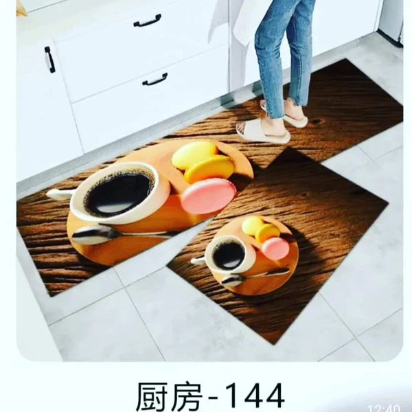2pcs Rubber bottom kitchen mats