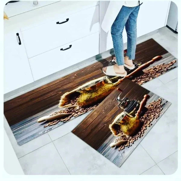 2pcs Rubber bottom kitchen mats