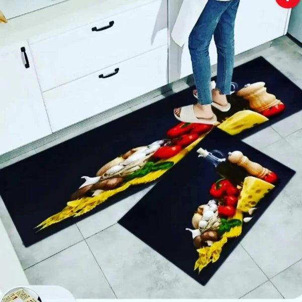 2pcs Rubber bottom kitchen mats
