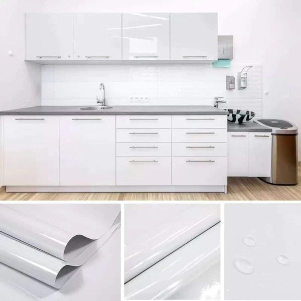 10M Self-adhesive plain white contact wallpaper