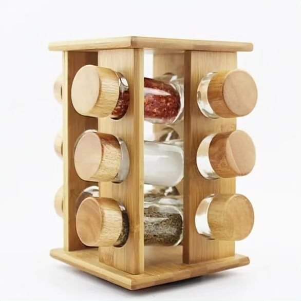 Bamboo Spice Rack 12pcs