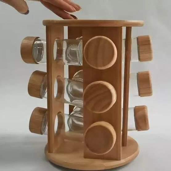 Bamboo Spice Rack 12pcs
