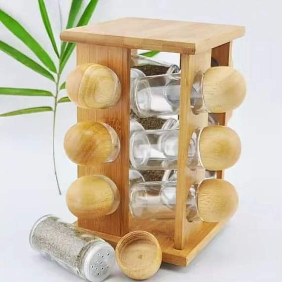 Bamboo Spice Rack 12pcs