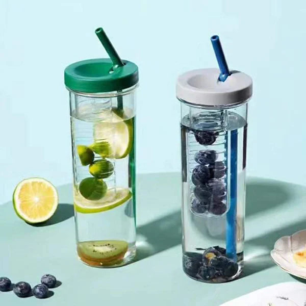 Clear Acrylic 800ml Smoothie Tumbler With Foldable Straw