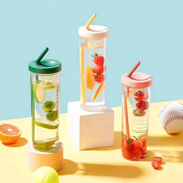 Clear Acrylic 800ml Smoothie Tumbler With Foldable Straw