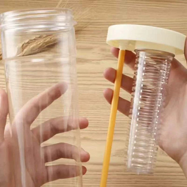 Clear Acrylic 800ml Smoothie Tumbler With Foldable Straw