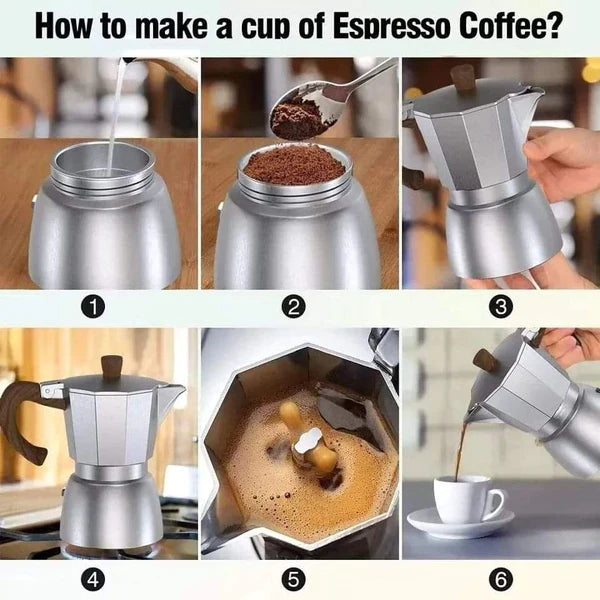 600Ml Aluminium Coffee Maker Pot Italian Style Mocha Pot for Rich Espresso