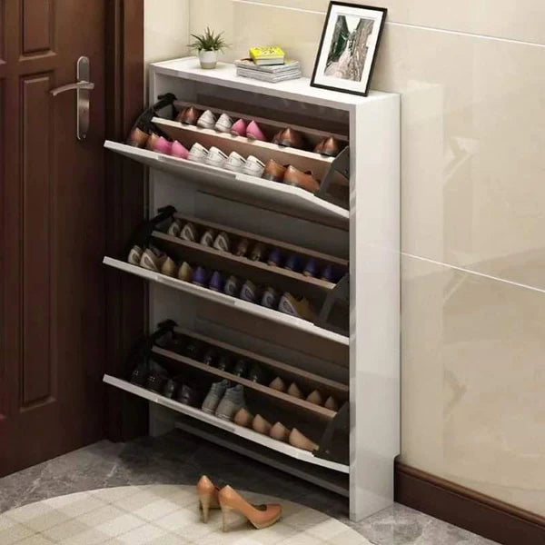 Modern Multi-Layer Shoe Rack Cabinet Organizer with Drawer – Space-Saving Entryway Storage