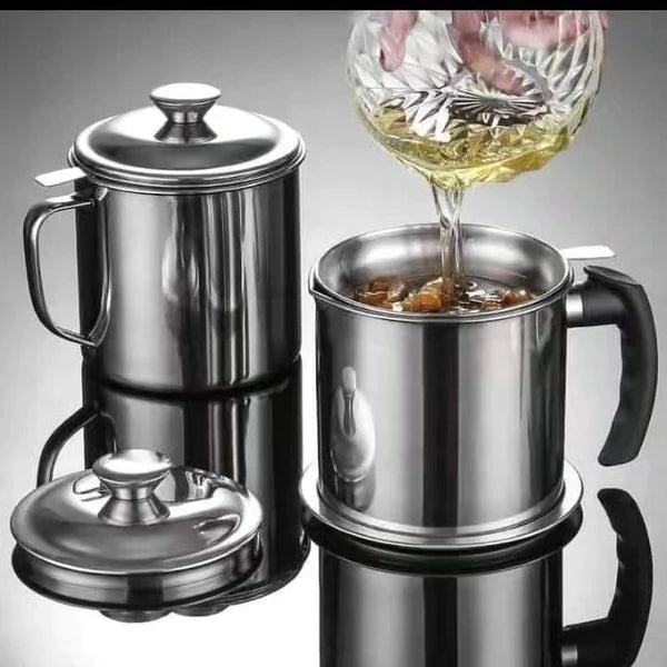 1.4 Litre Stainless Steel Oil Filter Sieve for Reusing Cooking Oil