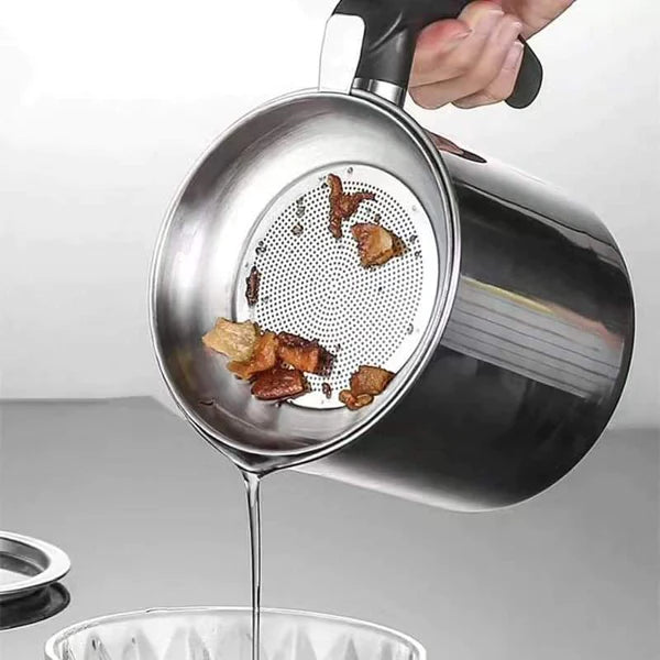1.4 Litre Stainless Steel Oil Filter Sieve for Reusing Cooking Oil