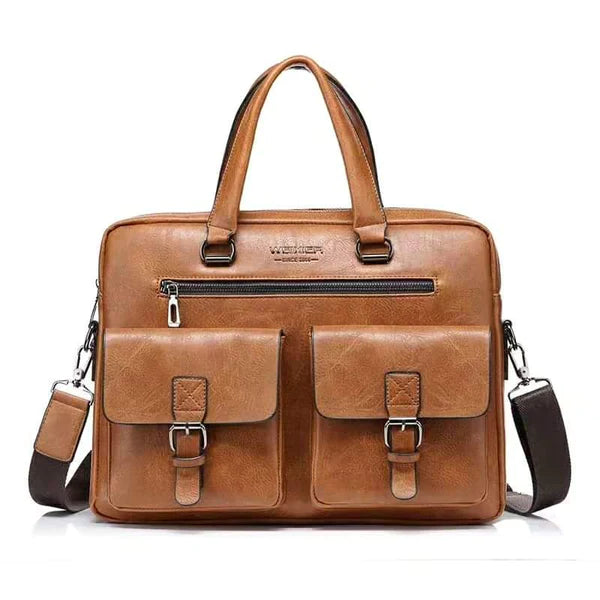 Men's Retro Leather Business Laptop Briefcase| Large Capacity Satchel Bag