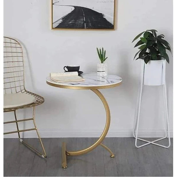 C Shaped Modern Accent Table
