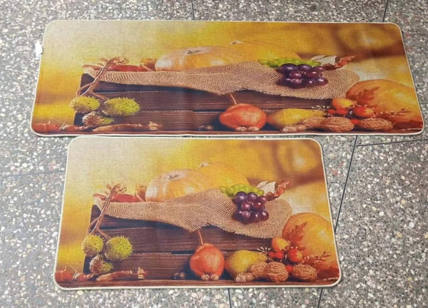 2pcs Exquisite Rubber Bottom Kitchen Mats
