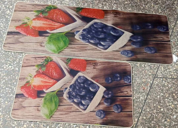 2pcs Exquisite Rubber Bottom Kitchen Mats