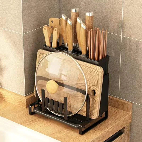 Kitchen Chop stick/Chopping Board And Pot Lid Storage Rack