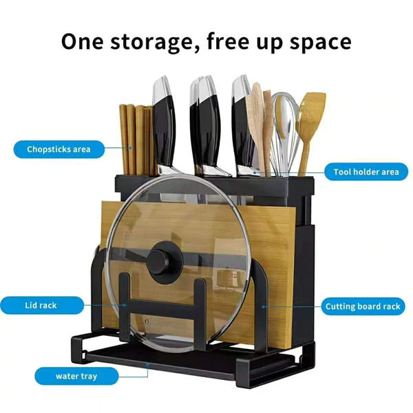 Kitchen Chop stick/Chopping Board And Pot Lid Storage Rack