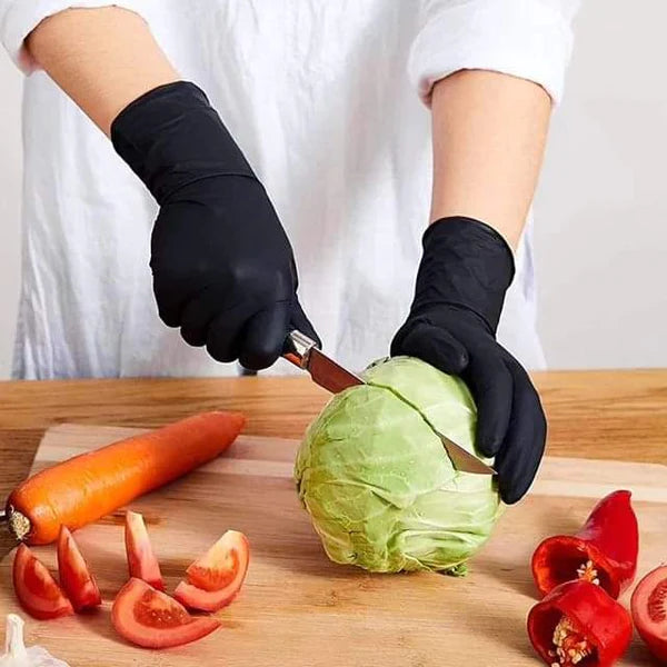 Disposable Black Chef/Kitchen Nitrile Gloves