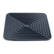 Joseph Joseph Flume folding draining mat in dark grey.
