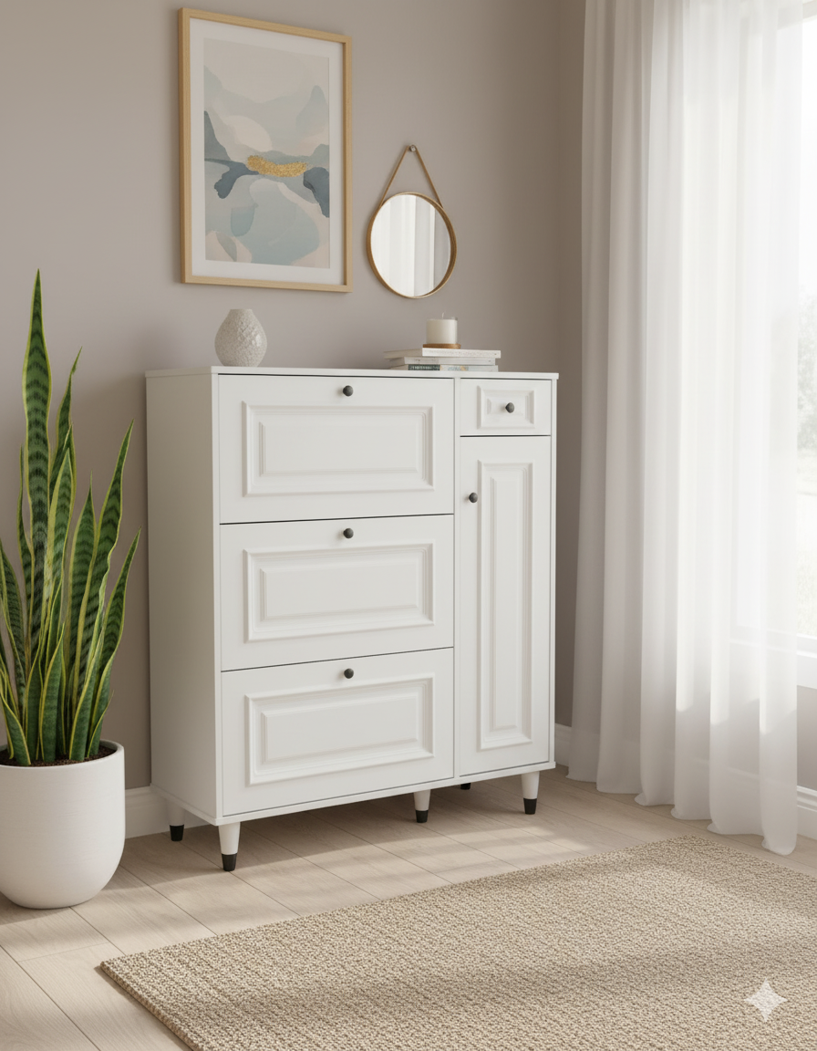 Modern Flip Bucket Shoe Cabinet Vertical Entryway Shoe Rack Organizer for Hallway, Apartment, Home | Space-Saving Hall Shoe Storage | Buy in Kenya