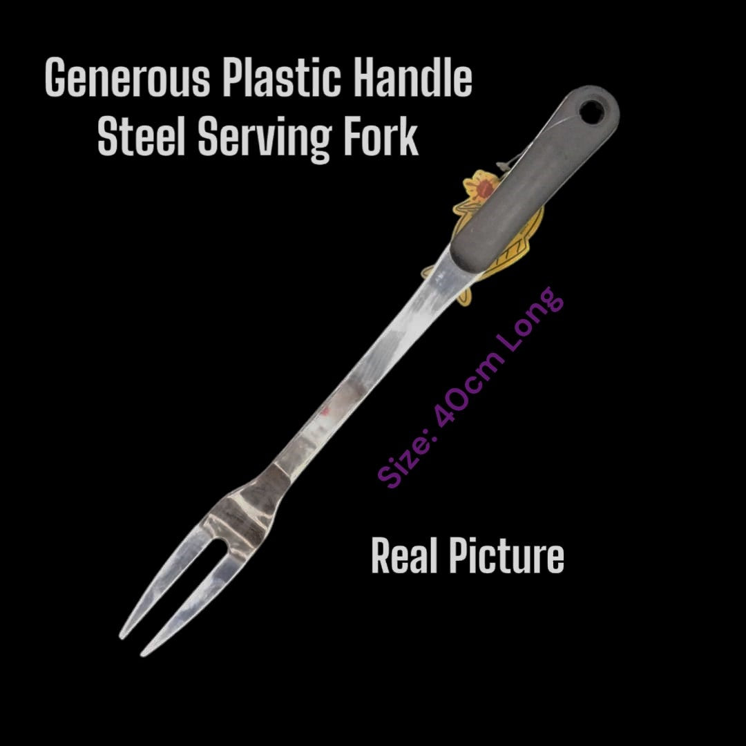 Generous Plastic handle Steel Serving Fork