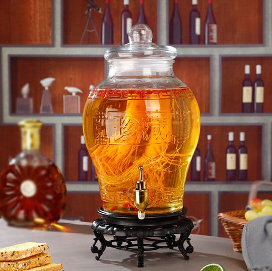 Glass Beverage Dispenser With Faucet