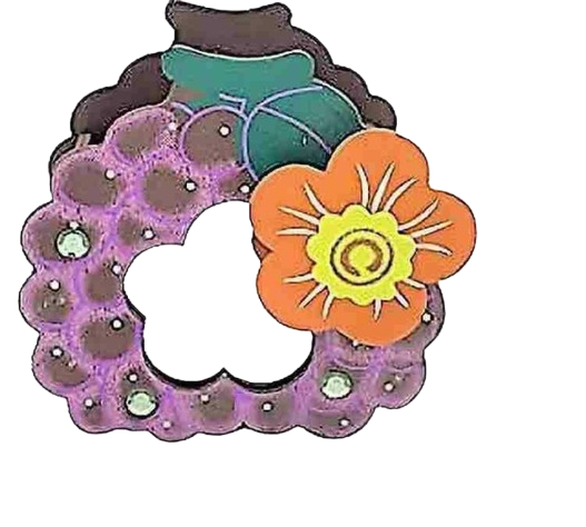 Gold leaf Multicolor Wooden Pen Stand With Mirror