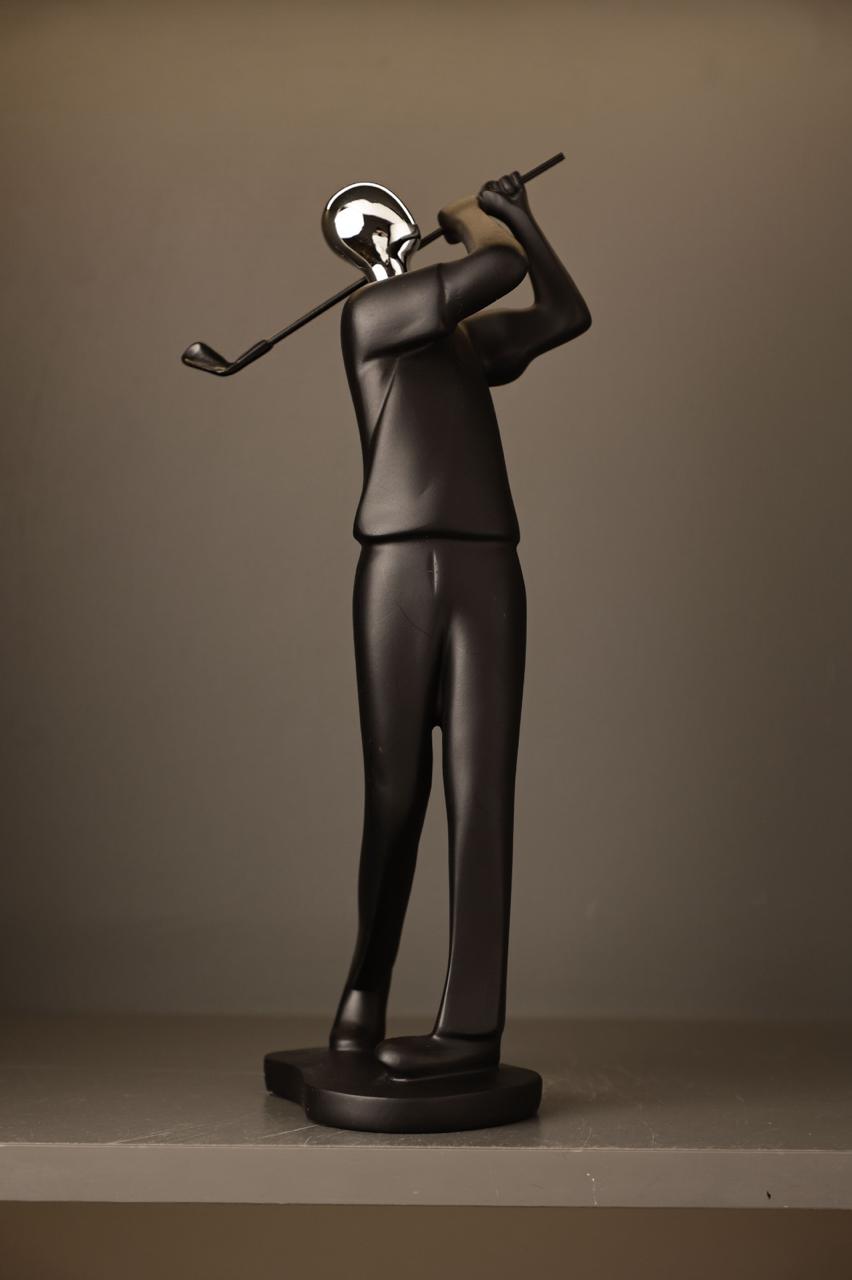 Golfer Sculpture Ceramic Decor piece