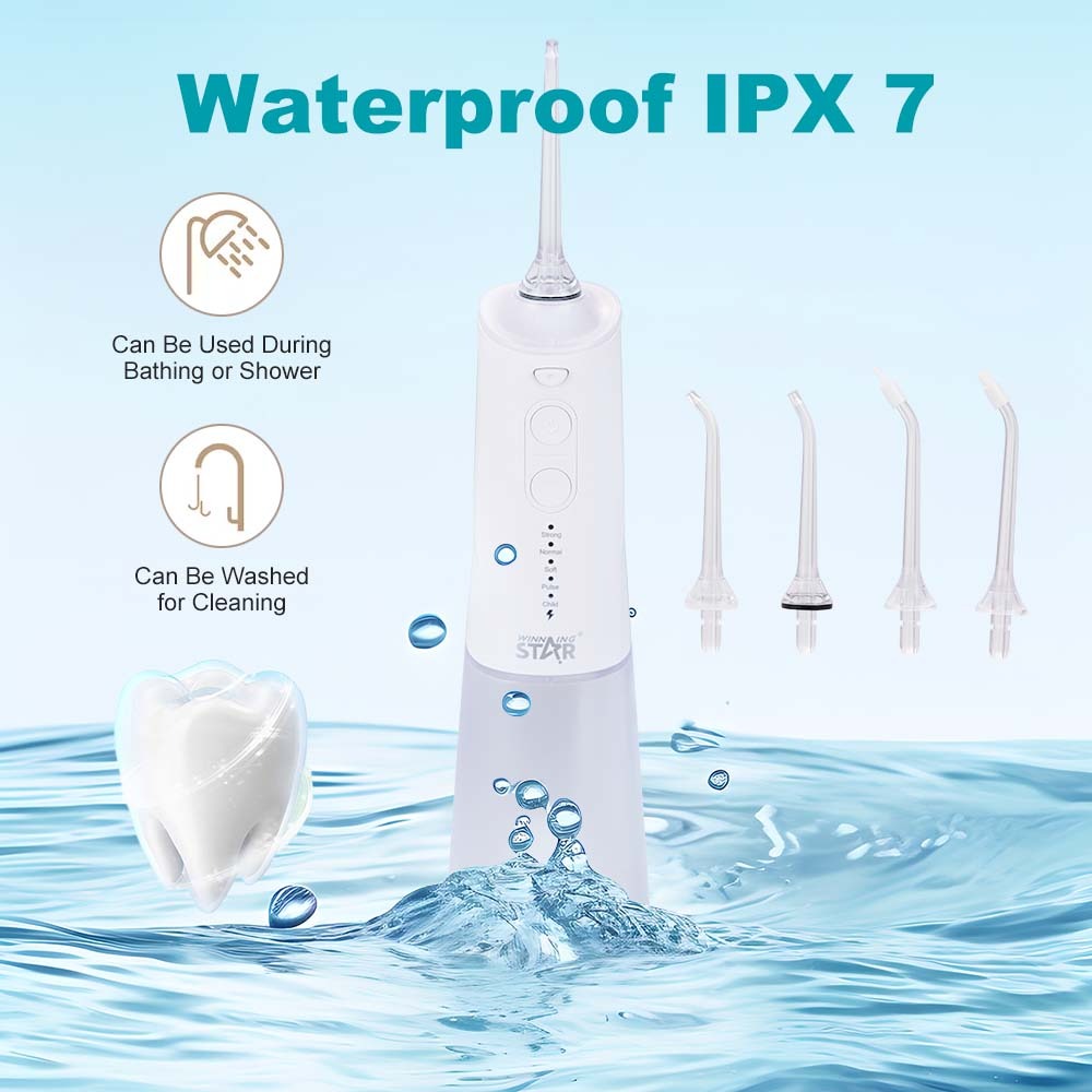 Winning Star IPX7 Waterproof Rechargeable Dental Water Flosser | Electric Oral Irrigator