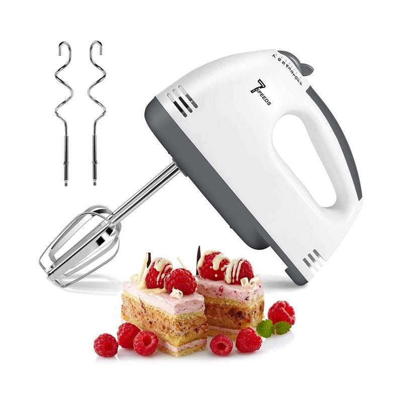 Electric Hand Mixer, Handheld Mixer Machine, 7 Speed Egg Beater, Liquid Mixer with 4 Stainless Steel Mixing Tools, Cream Cake Maker