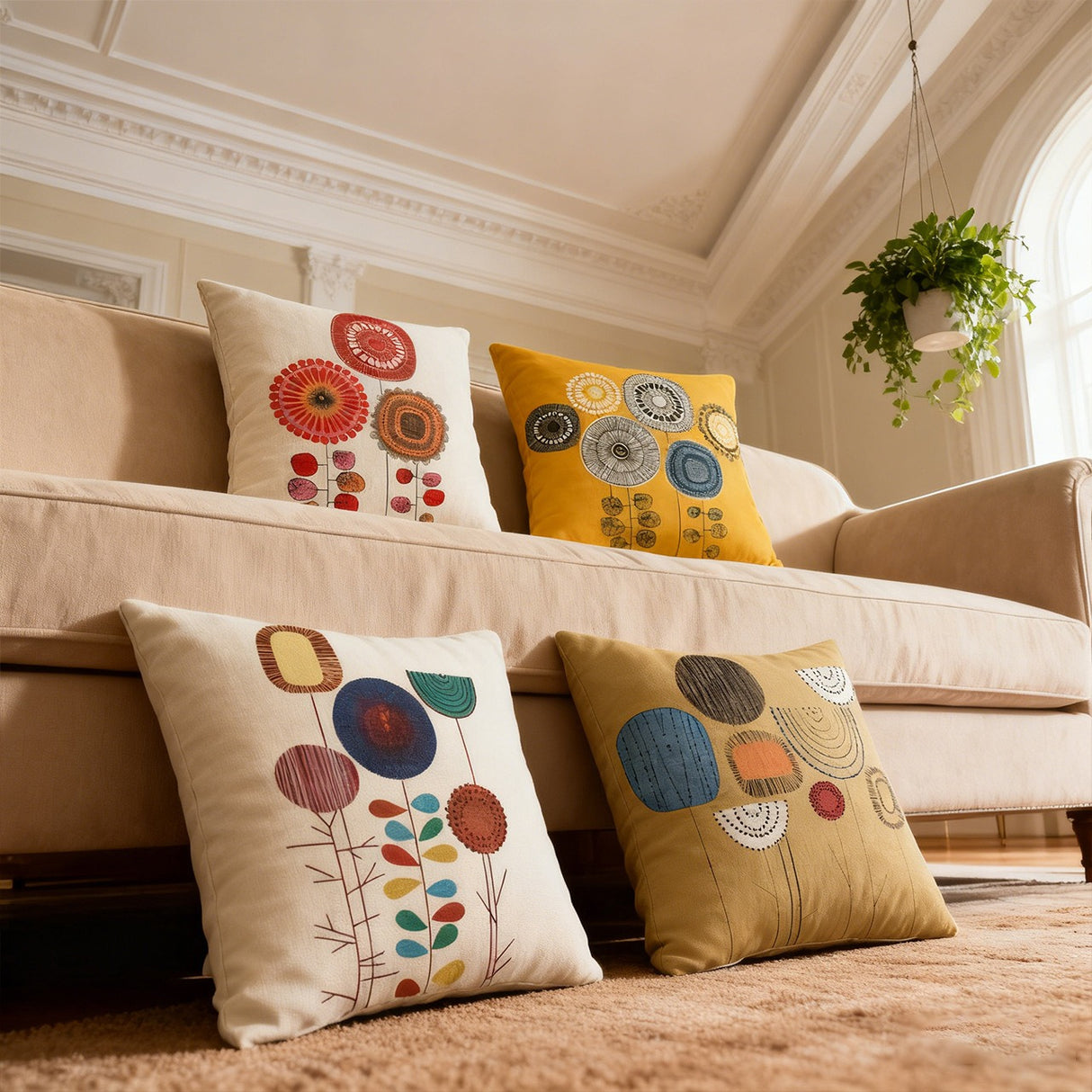 Retro Fashion Cotton Linen Blend Throw Pillow Covers