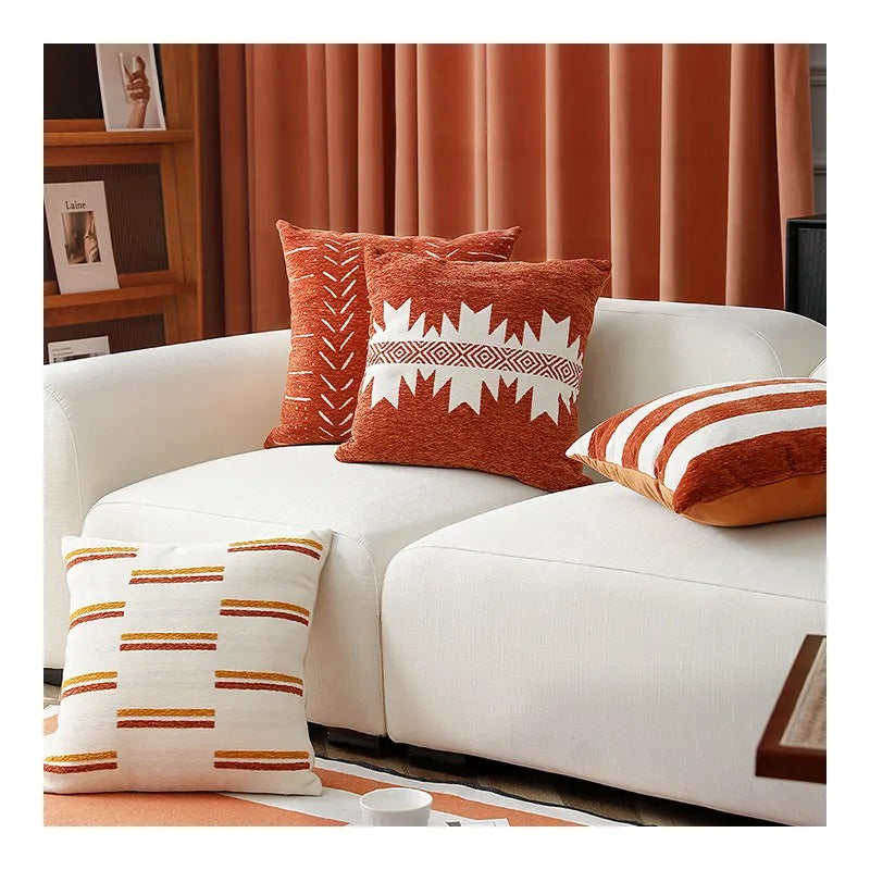 Decorative Throw Pillow Covers 45x45cm Soft Chenille Velvet Cushion Cases for Sofa & Bed | Modern Home Décor