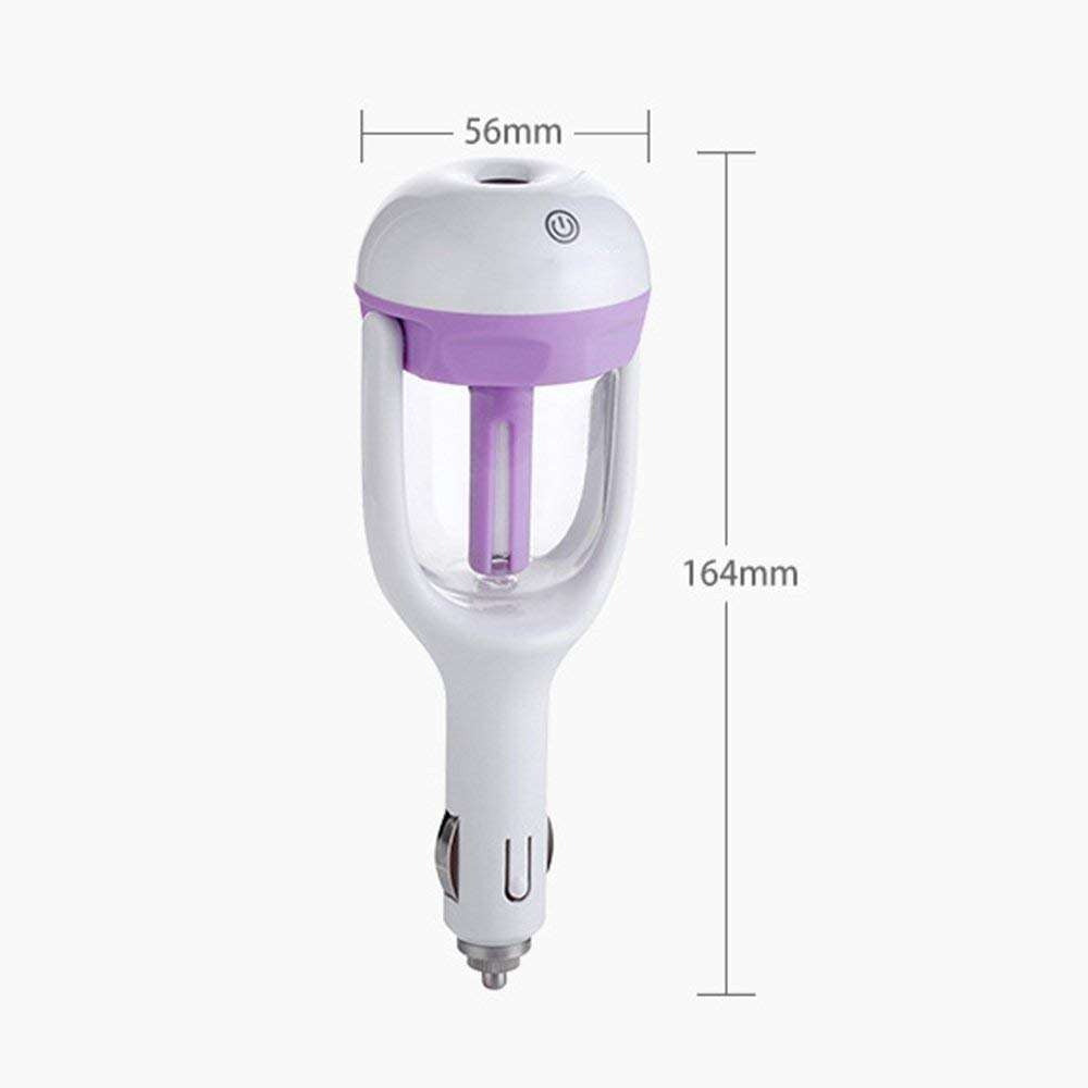 Car Humidifier, Car Essential Oil Diffuser, Portable Car Air Freshener, Personal Car Purifier Humidifier, Mini Cool Mist Humidifier with 12V Charging Port Blue