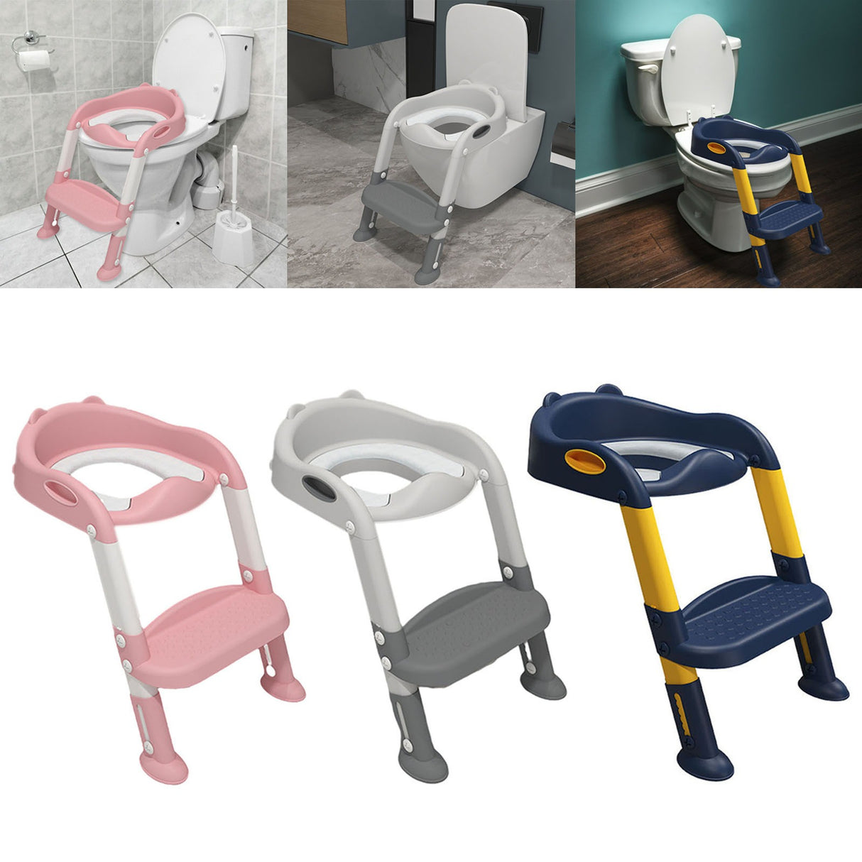 Kids Toilet Training Seat with Ladder Adjustable Toddler Potty Chair for Toilet Training in Kenya