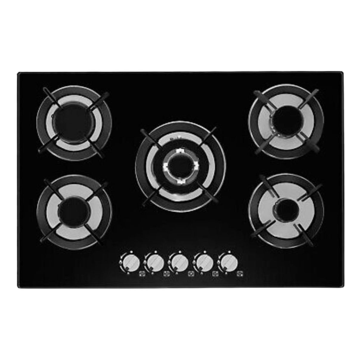Hisense HGH751BG01 76cm 5 burner black glass gas hob