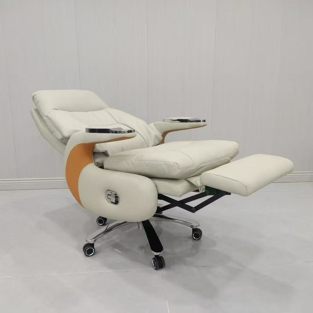 Ergonomic Leather Executive Office Chair with Footrest Big & Tall Reclining Desk Chair