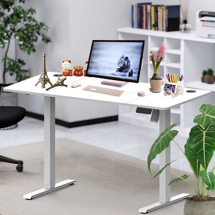 Electric Height Adjustable Desk Ergonomic Sit-Stand Work from Home Table with Memory Preset Controller – Sturdy Aluminum Frame, Scratch-Resistant Top | Office & Gaming Desk 1.4m