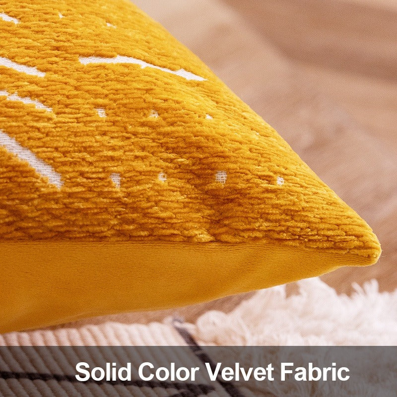 Decorative Throw Pillow Covers 45x45cm Soft Chenille Velvet Cushion Cases for Sofa & Bed | Modern Home Décor