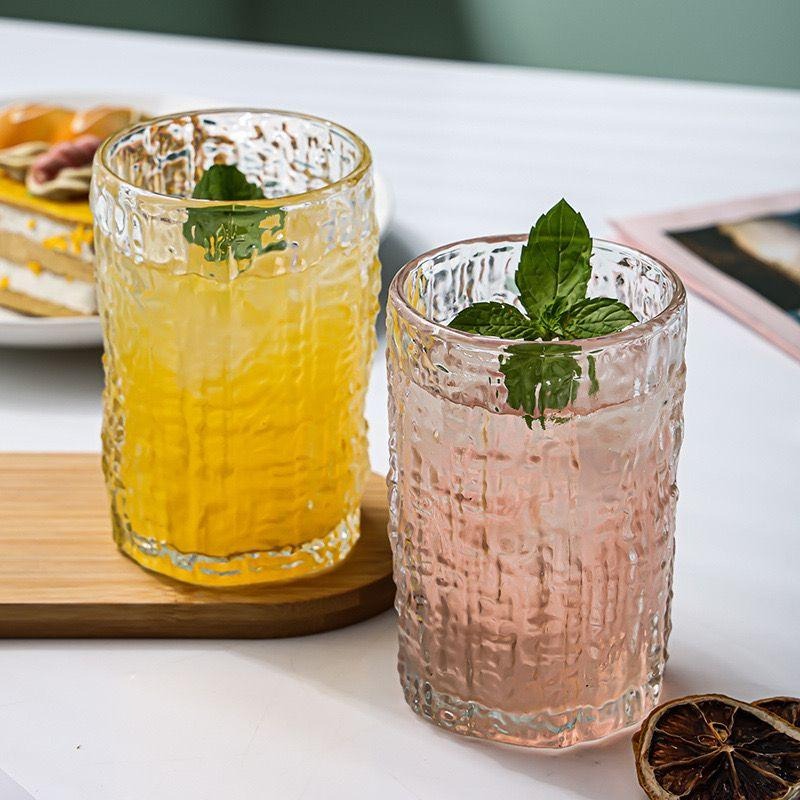 Vintage Bark Design Glass Set – 6pcs Water & Juice Glasses