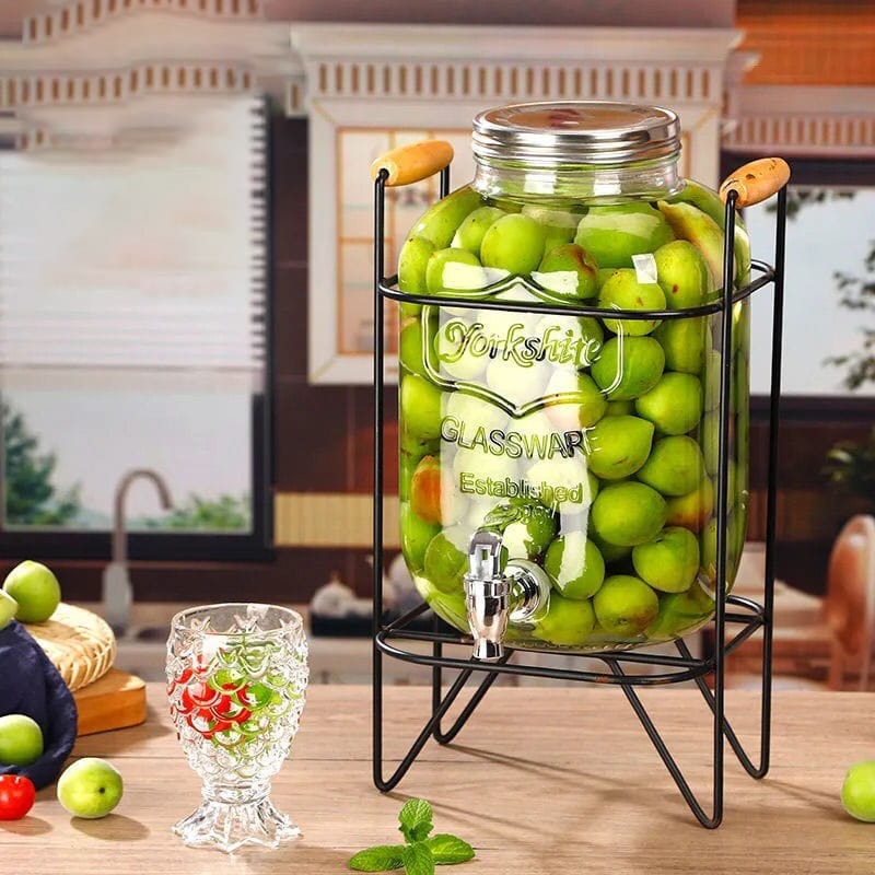 Glass Juice Dispenser with Stand & Tap 5L & 8L | Homelux Kenya