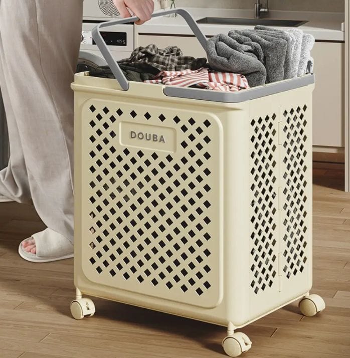 Big Foldable Eco-Friendly Laundry storage basket with wheels