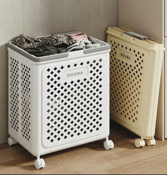 Big Foldable Eco-Friendly Laundry storage basket with wheels