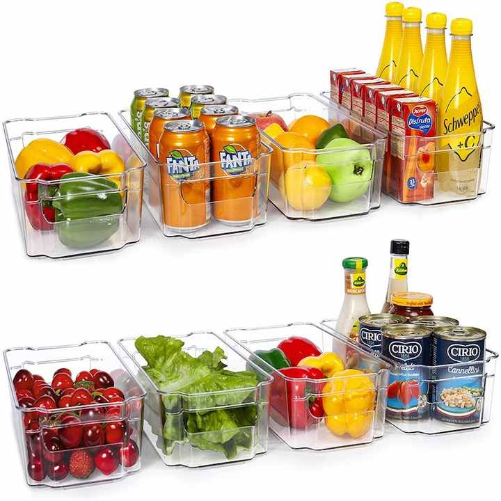 Long Acrylic Fridge & Shelf Storage Containers