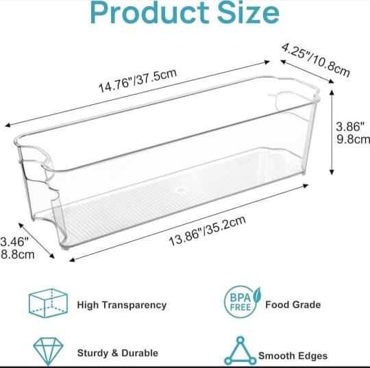 Long Acrylic Fridge & Shelf Storage Containers