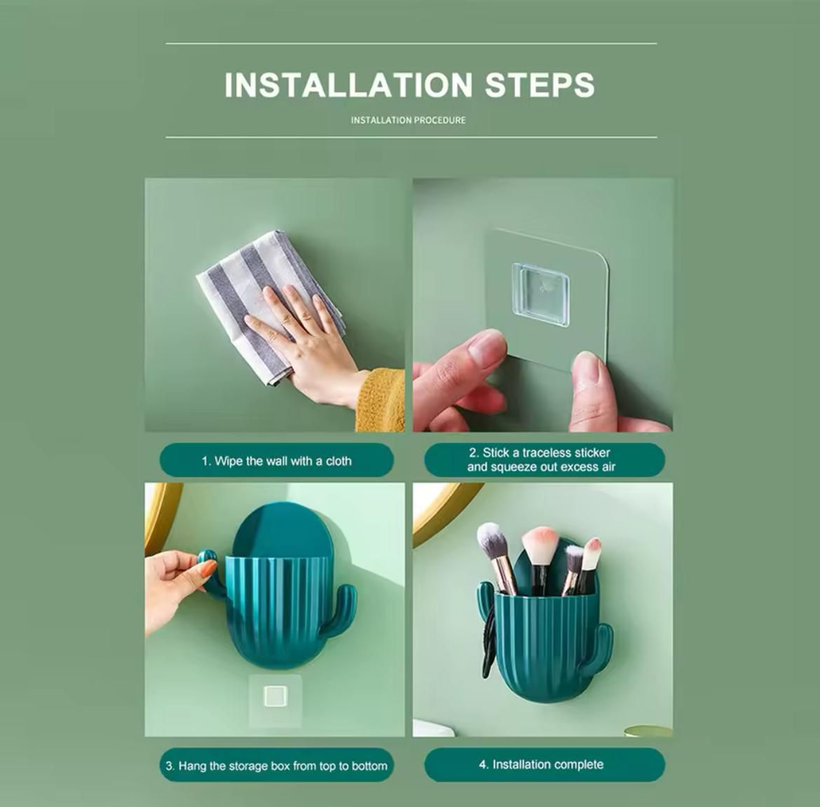 Multipurpose Self-adhesive Cactus Storage Rack