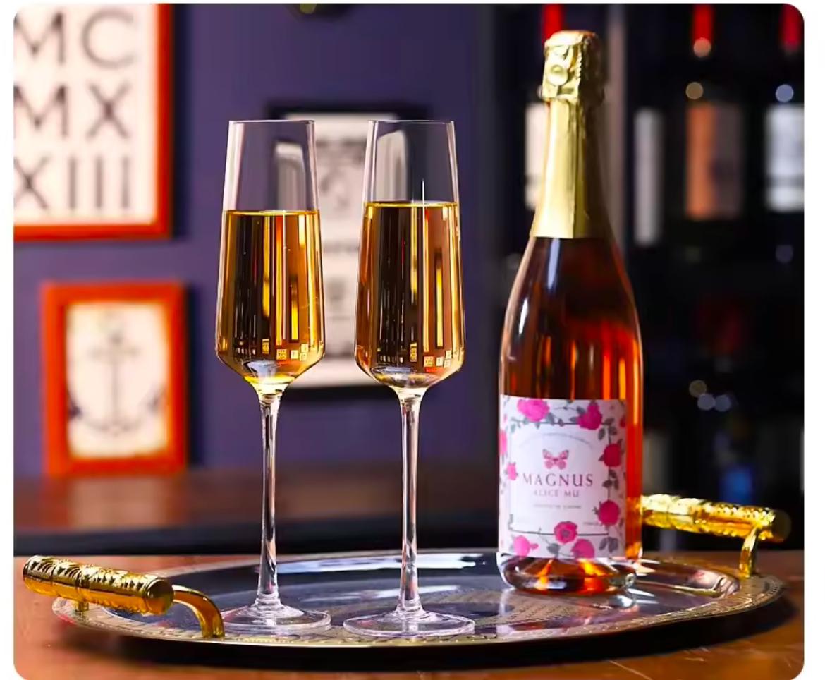 2pcs Crystal Glass Champagne Cup Home Creative Wine Glasses Cocktail Glass