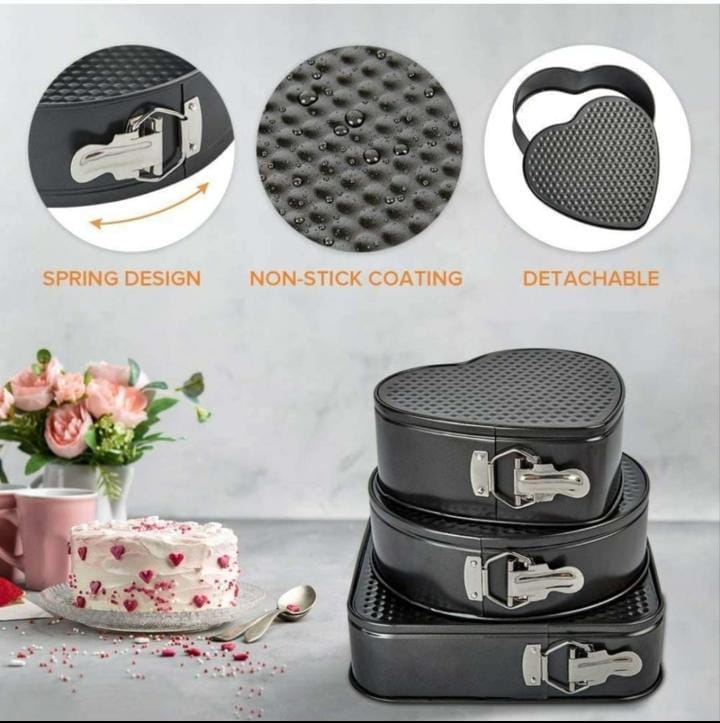 3pcs Cake moulds/baking tins