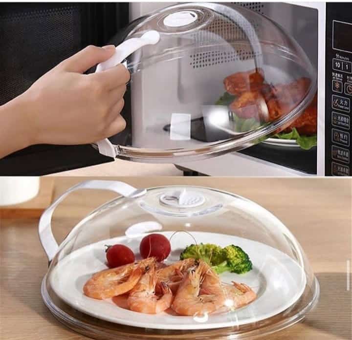 Heavy microwave cover with white handle